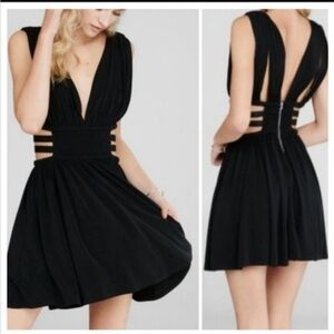 Express Black lace Strappy V-Neck Dress